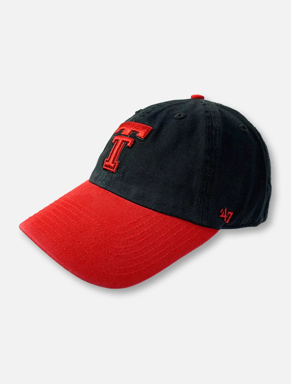 47 Brand Texas Tech Red Raiders Texas Tech Red Raiders Vault Logo Two-Tone Clean Up Cap