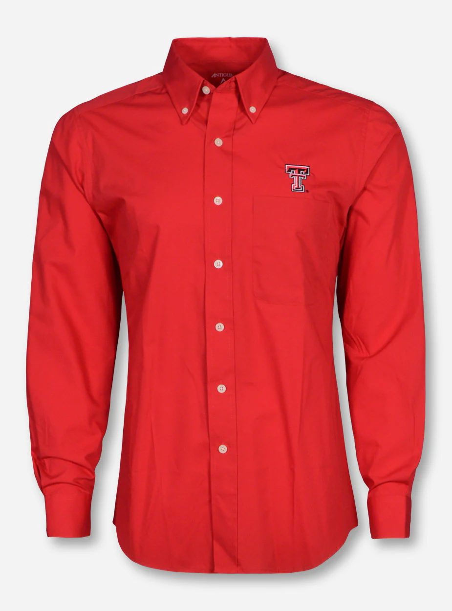 Antigua Texas Tech "Dynasty" Double T Long Sleeve Dress Shirt - Image 3