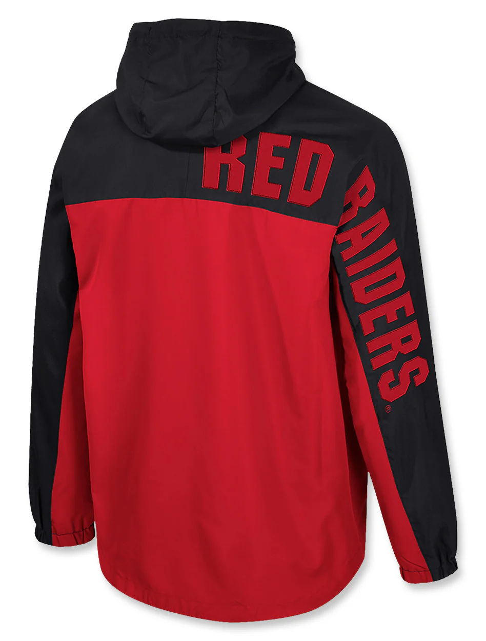 Arena Texas Tech "Anorak" MEN'S Color Block 1/2 Zip Hooded Jacket - Image 2