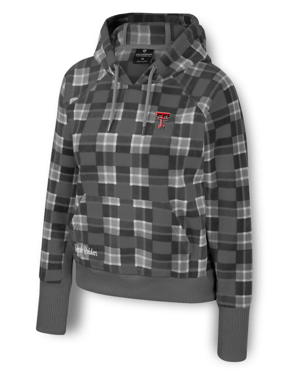 **Arena Texas Tech "Plugged in" WOMEN'S Plaid Fleece Hoodie