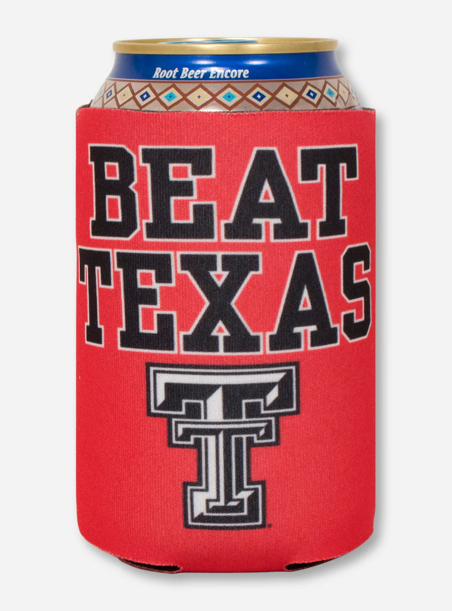 Beat Texas & Double T on Red Can Cooler- Texas Tech - Image 2