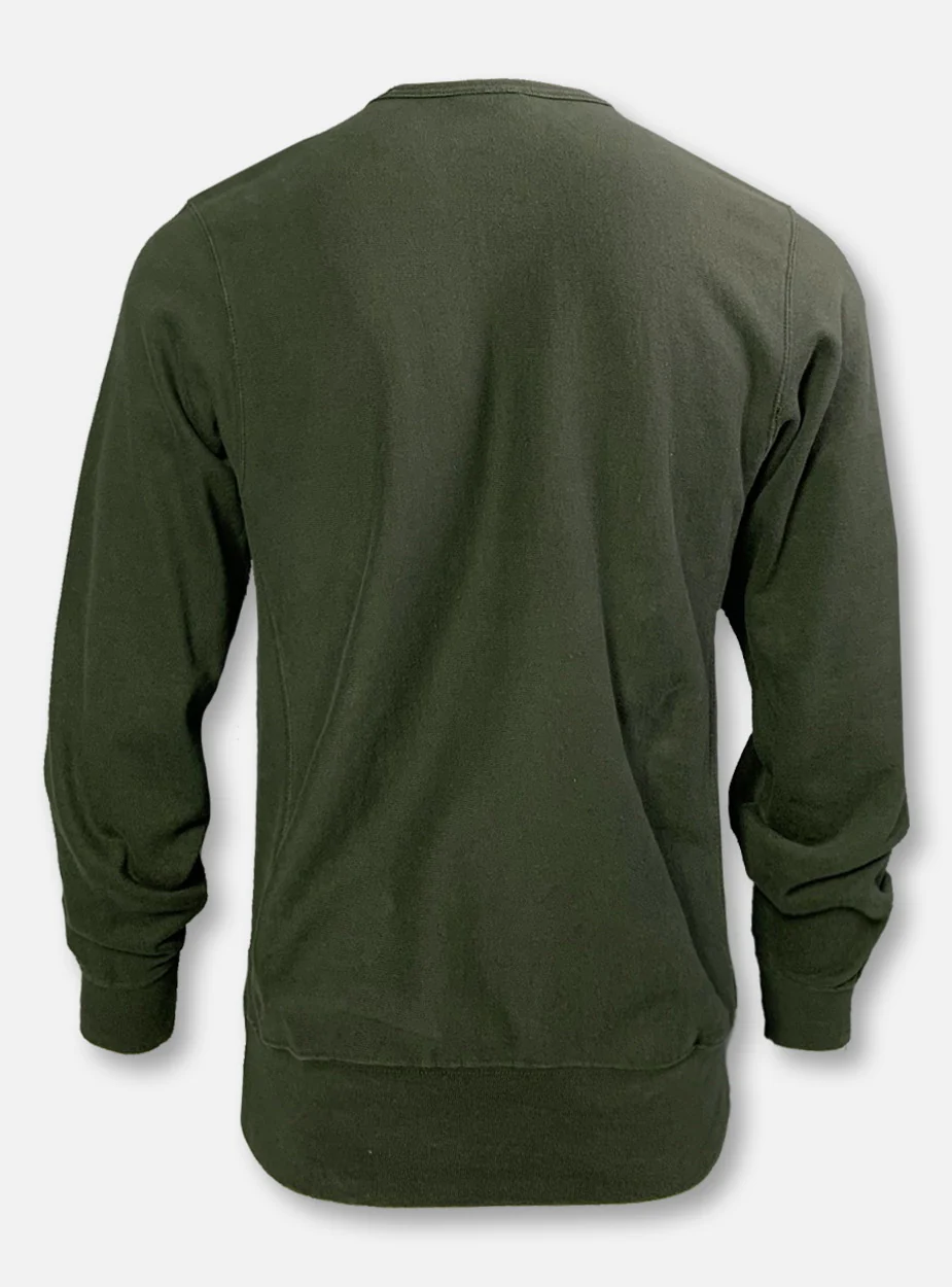 Champion Texas Tech Red Raiders "Vintage Wash Tackle Twill" Olive Green Reverse Weave Crew - Image 2