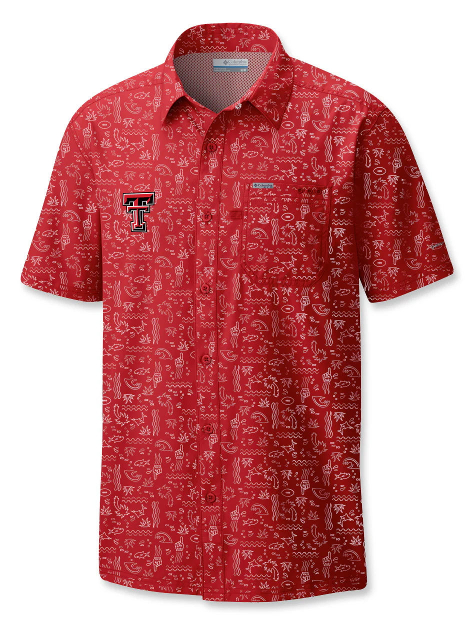 Texas Tech Columbia Double T "Super Slack Tide" Button Down