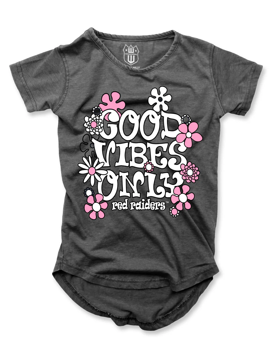 Texas Tech "Good Vibes" Burn Out Toddler Tee