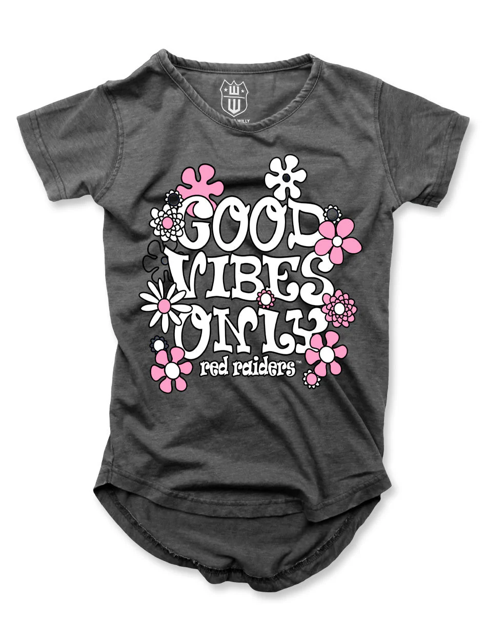 Texas Tech "Good Vibes" Burn Out Youth Tee