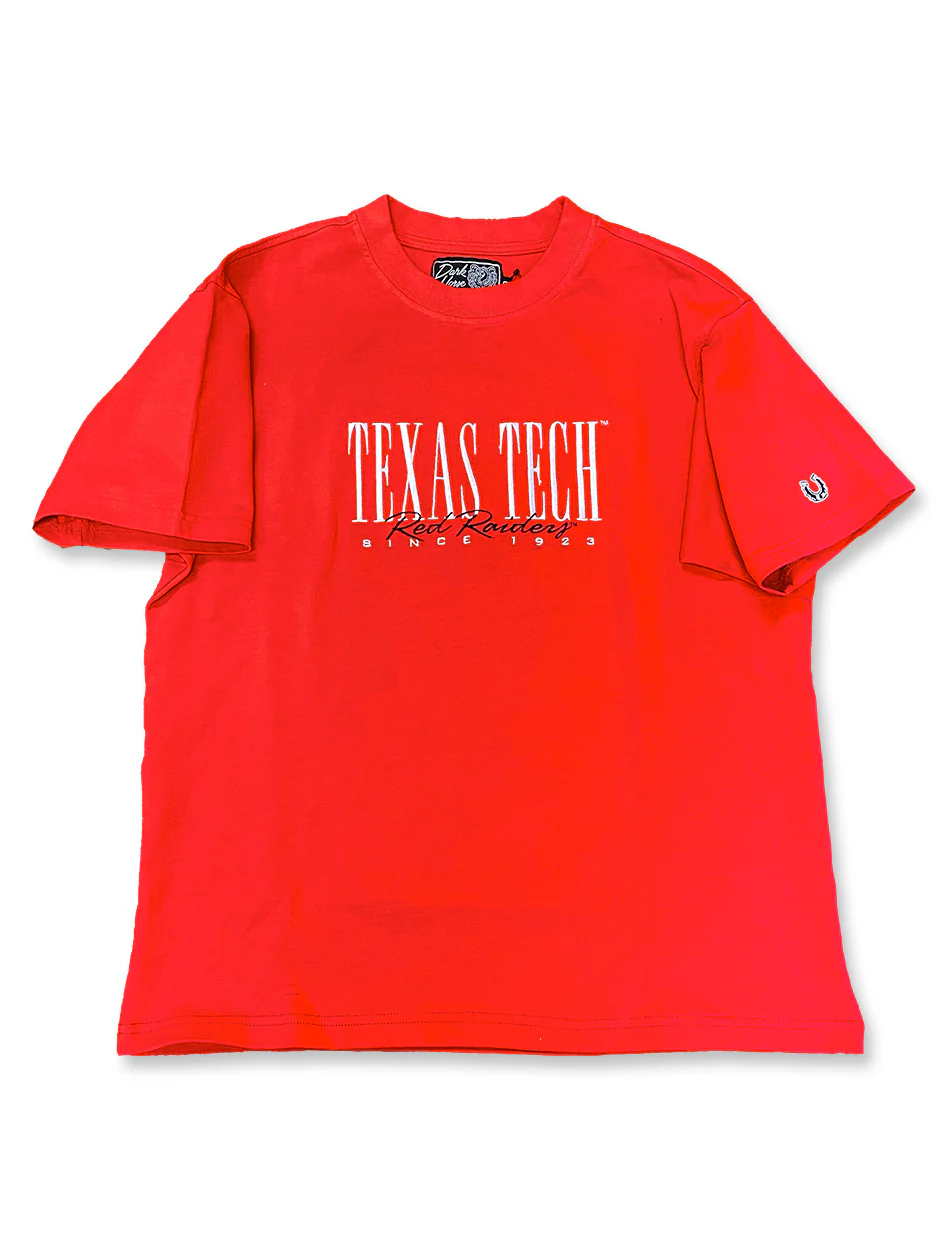 Dark Horse Texas Tech RED "Lux Script" Heavyweight Washed T-Shirt