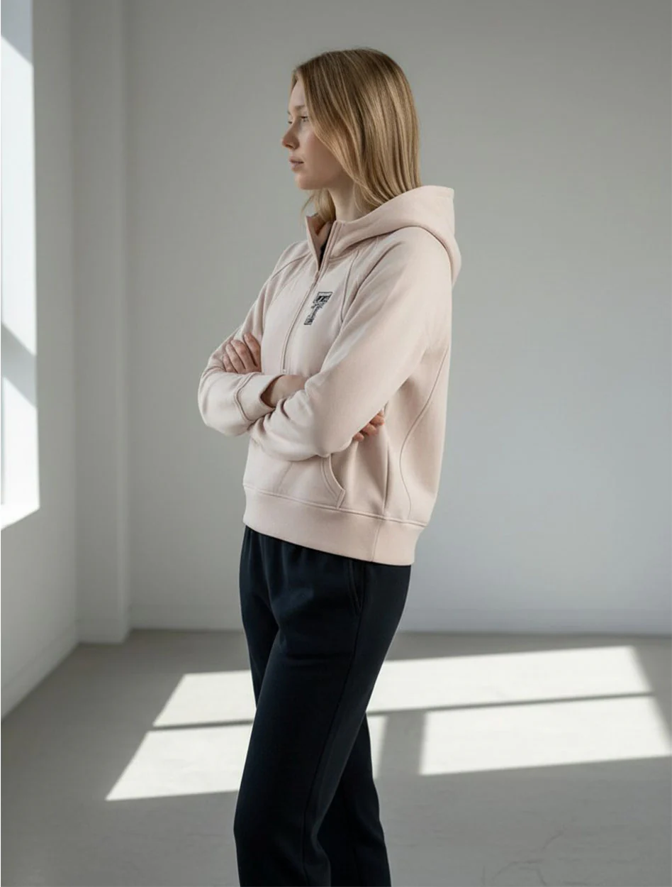 Dark Horse Texas Tech "Serenity" Half Zip Dusty Pink Hoodie - Image 2