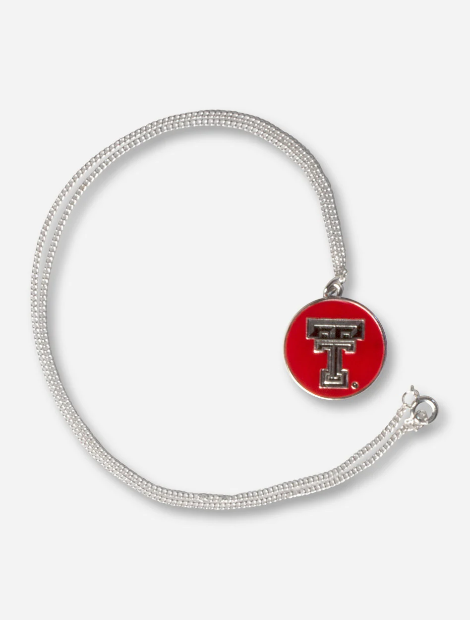 Double T Pendant on Silver Necklace