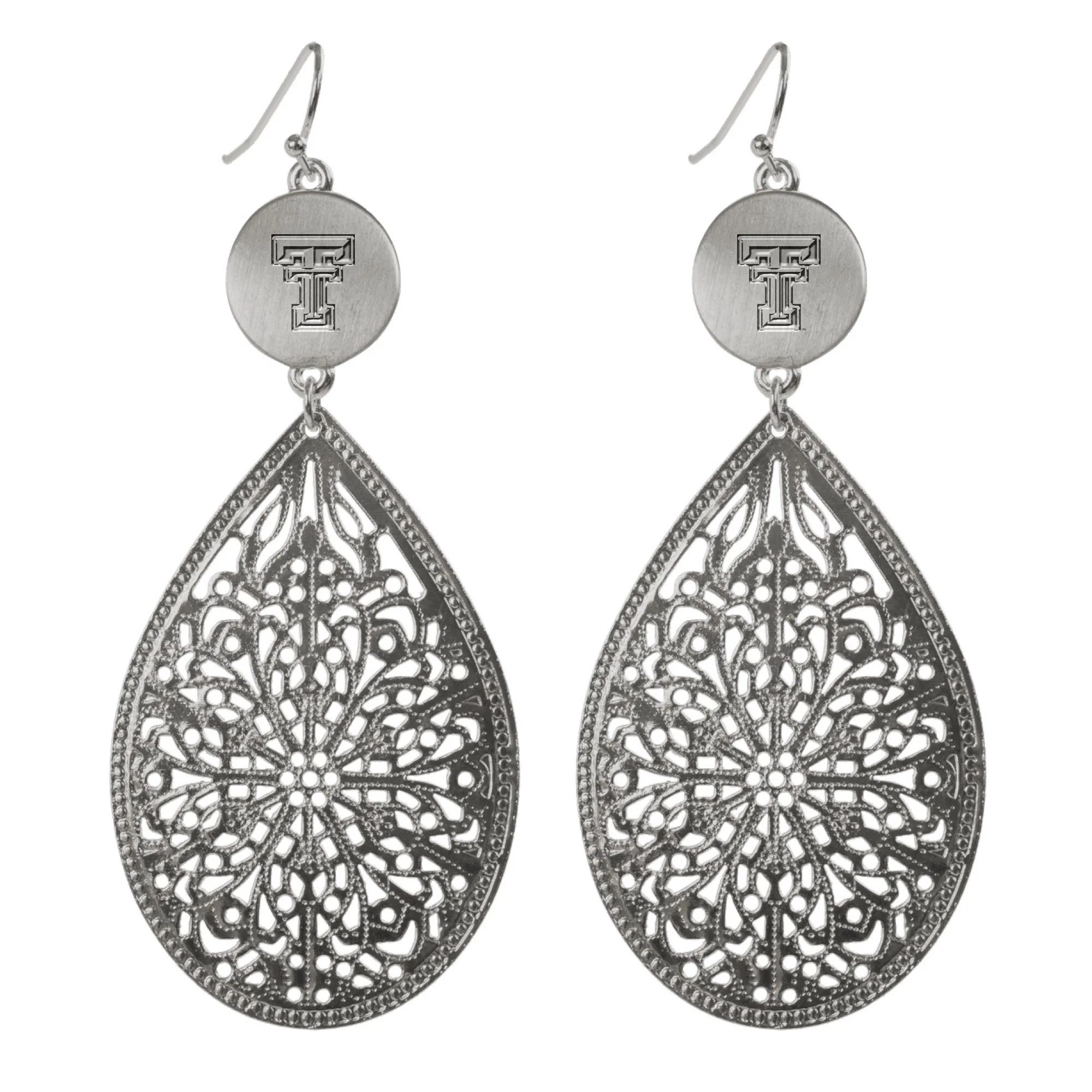 Emerson Street Double T Silver Teardrop Earrings