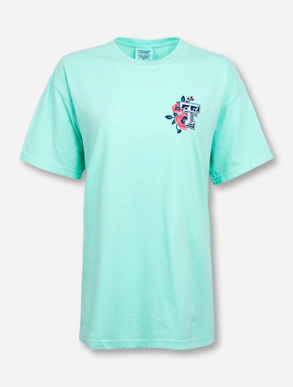 Floral Wreath with Texas Tech Script T-Shirt - Image 2