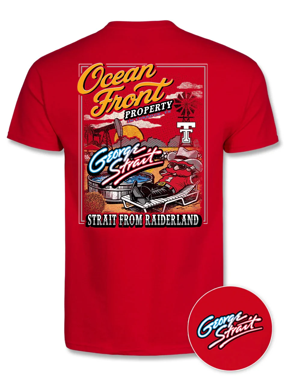 George Strait x Texas Tech "Ocean Front" Official Concert Red T-Shirt