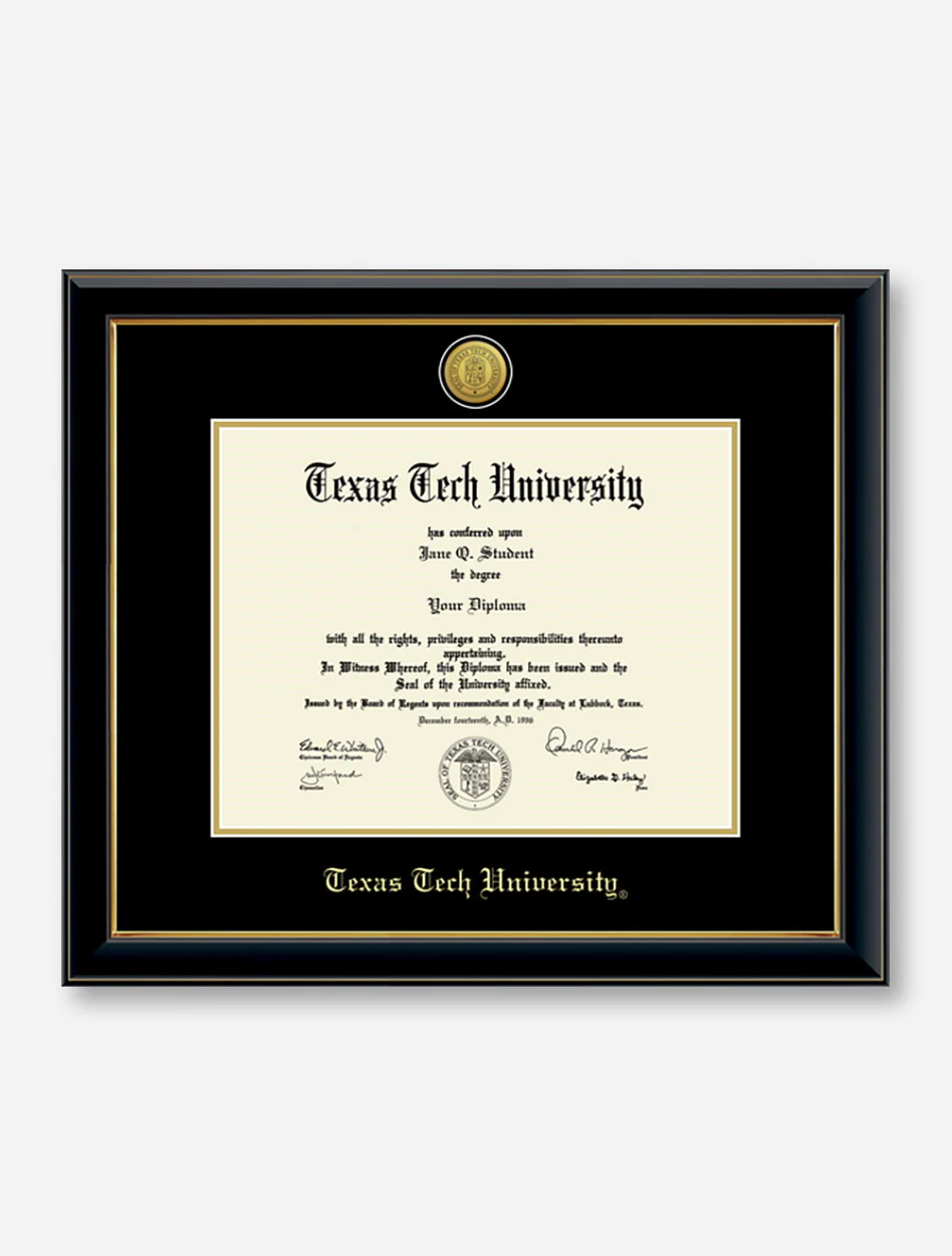 Gold Engraved Medallion Onyx Diploma Frame C8