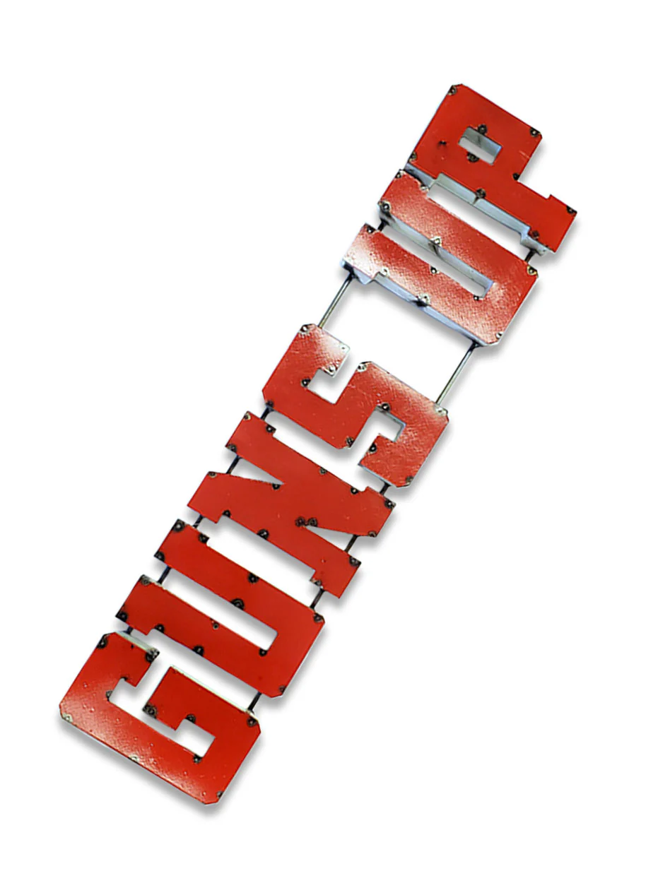 Guns Up "Vintage" Recycled Metal Wall Sign