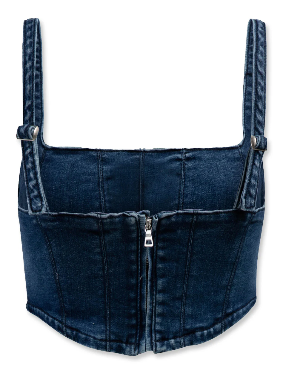 Hype & Vice Texas Tech Denim Corset - Image 3