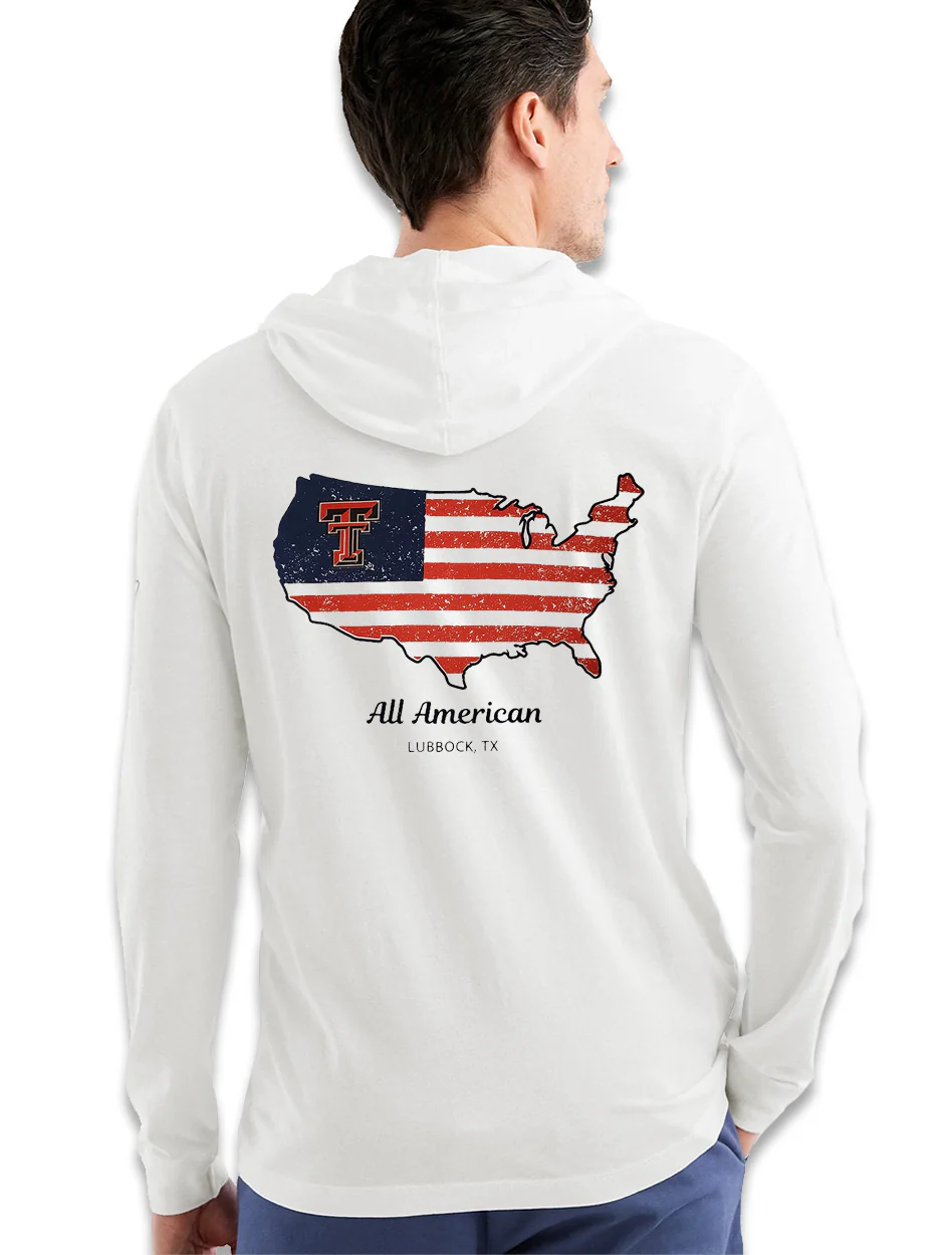 **Johnnie-O Texas Tech "Edison" Long Sleeve Hooded T-Shirt - Image 2