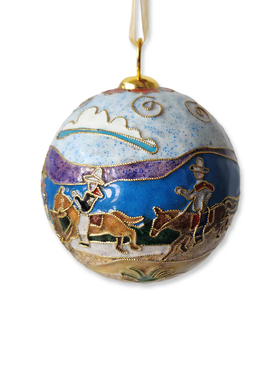 Kitty Keller Texas Tech Double T "Western Scene" Handcrafted Cloisonne Ornament - Image 2