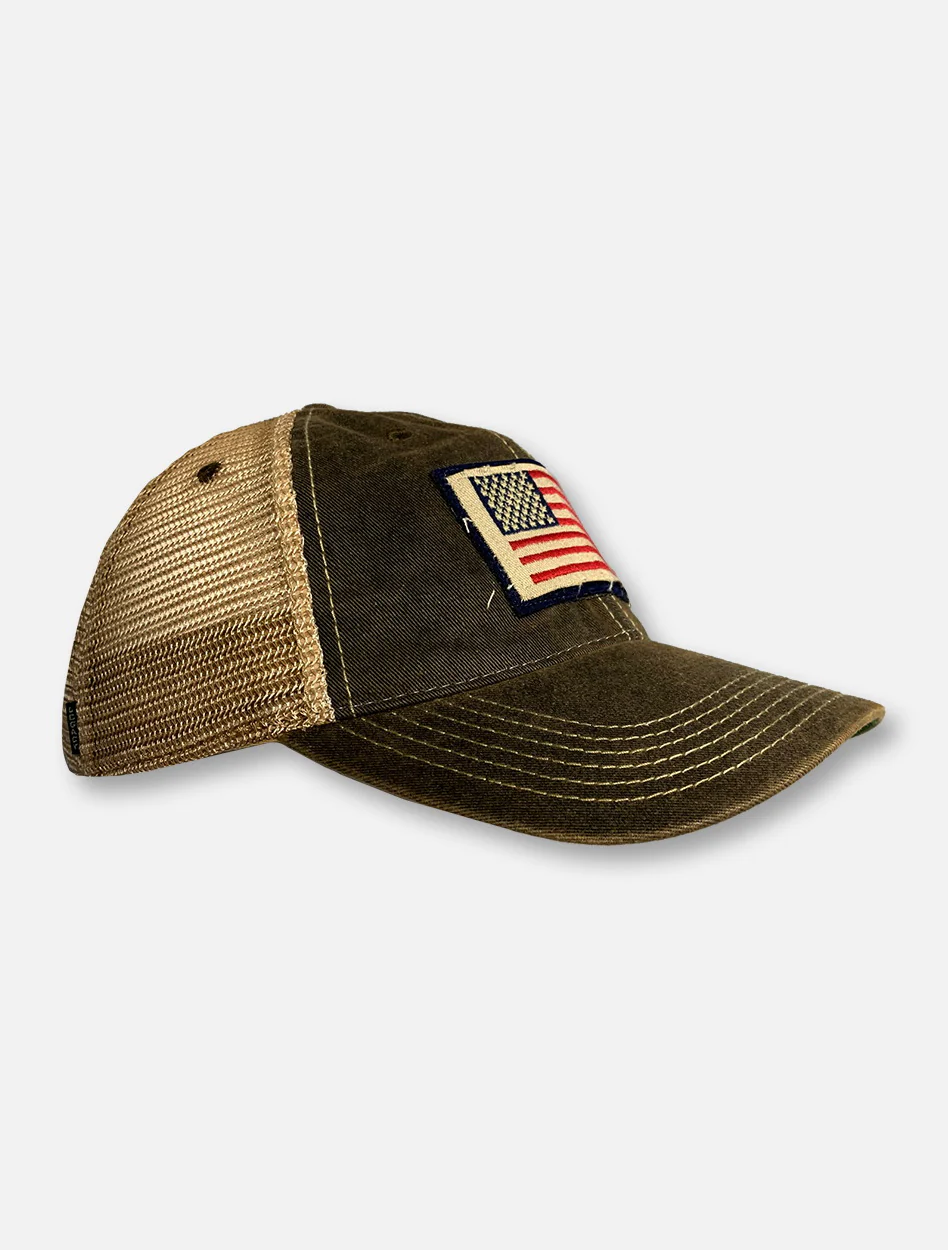 Legacy Texas Tech Red Raiders American Flag Patch Canvas And Mesh Snapback Cap - Image 3
