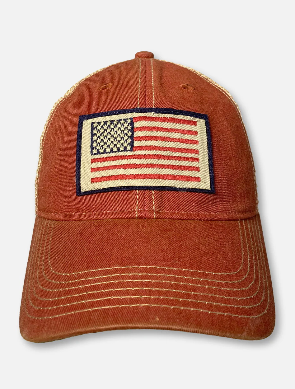 Legacy Texas Tech Red Raiders American Flag Patch Canvas And Mesh Snapback Cap - Image 5