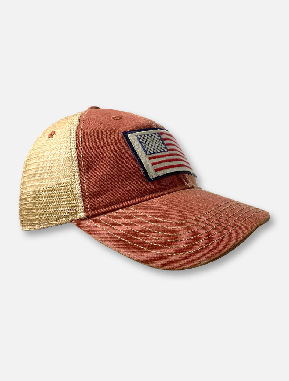 Legacy Texas Tech Red Raiders American Flag Patch Canvas And Mesh Snapback Cap - Image 7