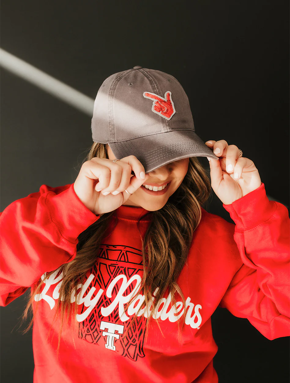 Legacy Texas Tech Sequins Guns Up Hand Women's Adjustable Cap - Image 2