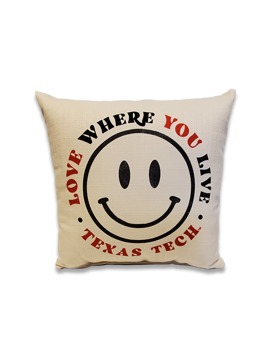 Love Where you Live Texas Tech 17" Square Pillow