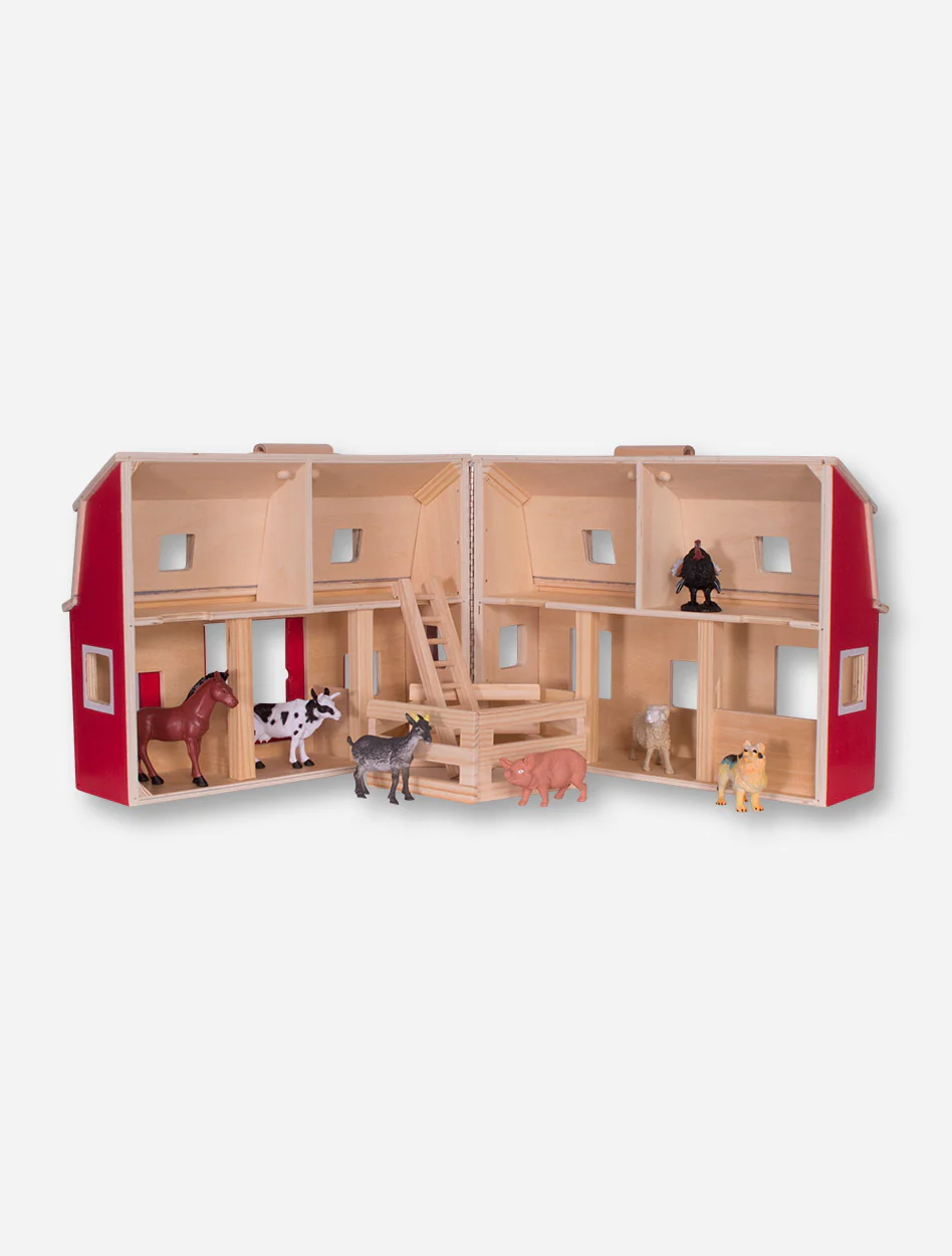 Melissa & Doug Texas Tech Fold-and-Go Barn Play Set - Image 3