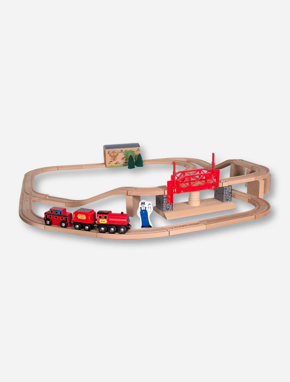 Melissa & Doug Texas Tech Large Swivel Bridge Train Set - Image 3
