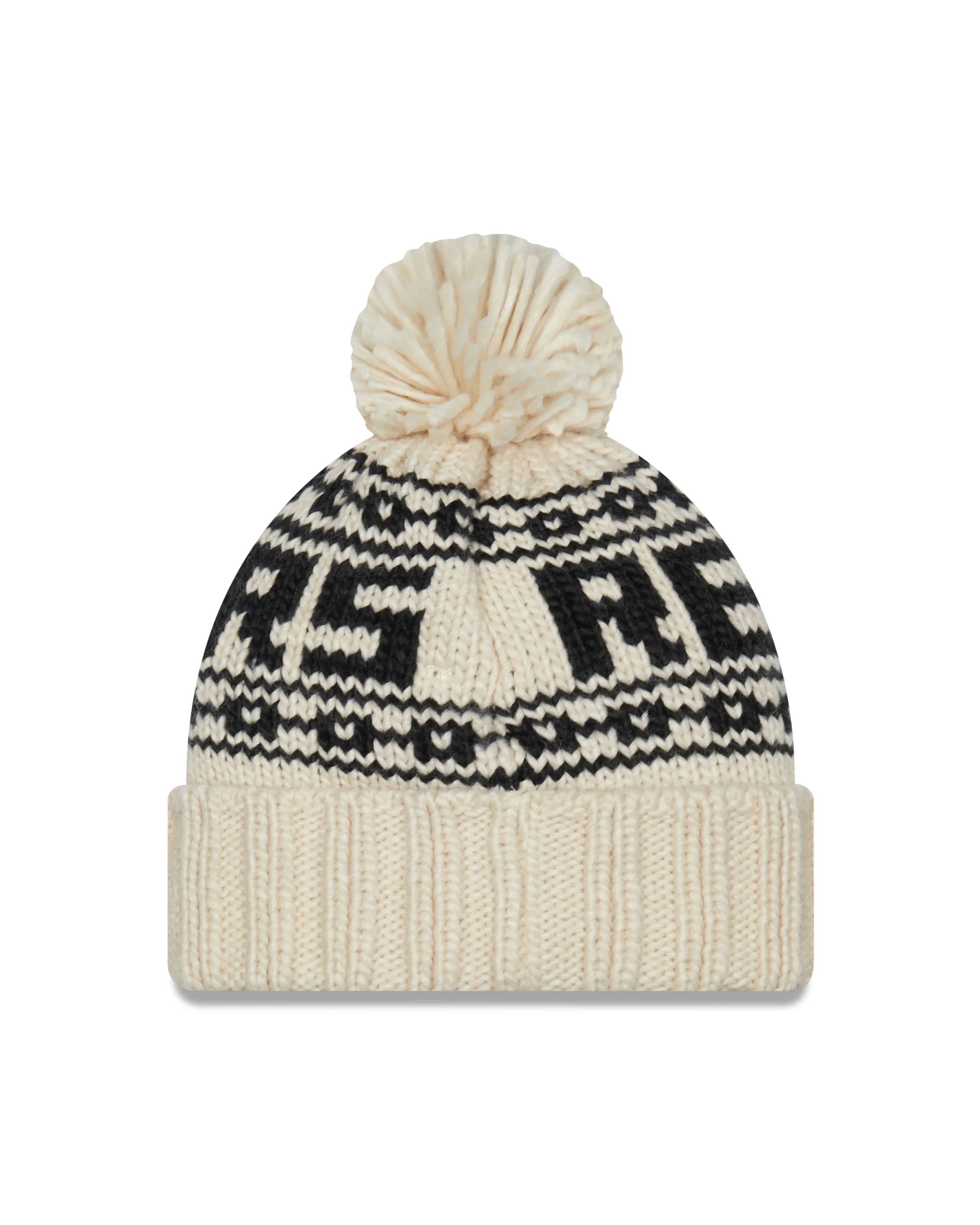 New Era Double T Red Raiders "Vintage" Cuffed Beanie w/ Pom - Image 2