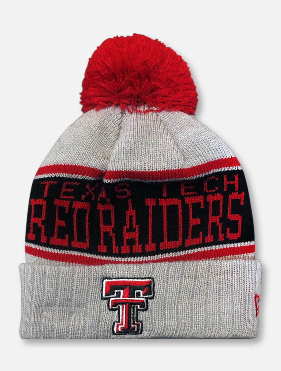 New Era Texas Tech Red Raiders Pom Pom Cuff Beanie