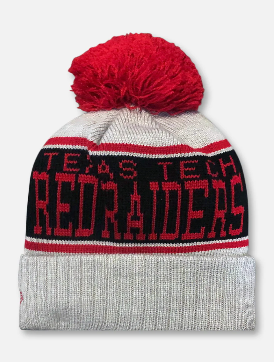 New Era Texas Tech Red Raiders Pom Pom Cuff Beanie - Image 2