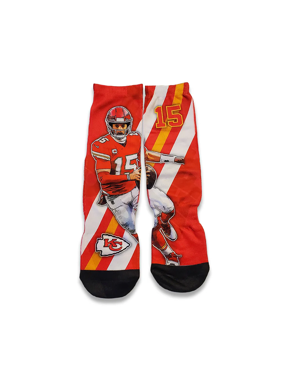 Patrick Mahomes "Player Stripe" YOUTH Crew Sock