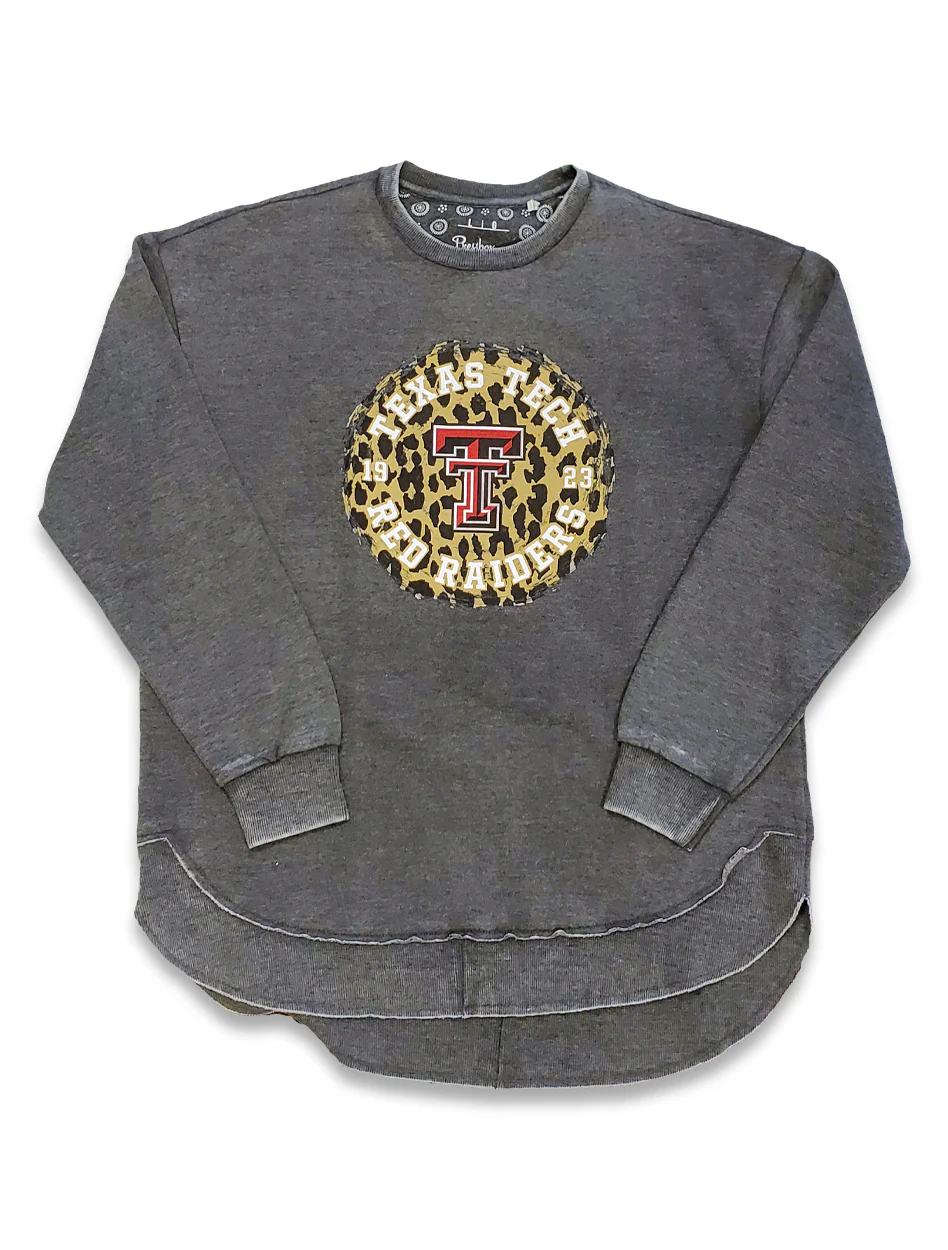 **Press Box "Leopard Brush" Vintage Poncho Fleece