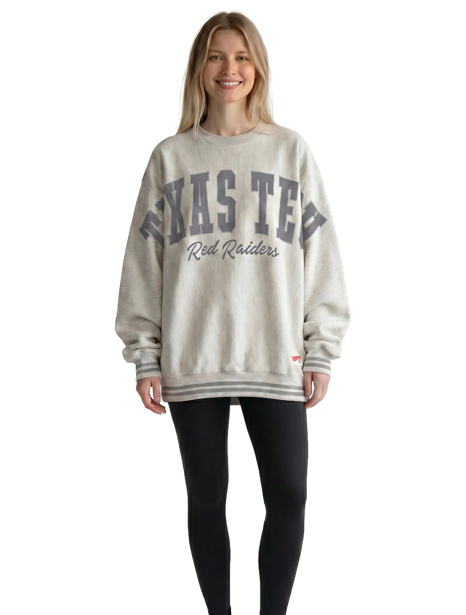 Pressbox Texas Tech "Muscogee" Oversized Crew Neck Fleece