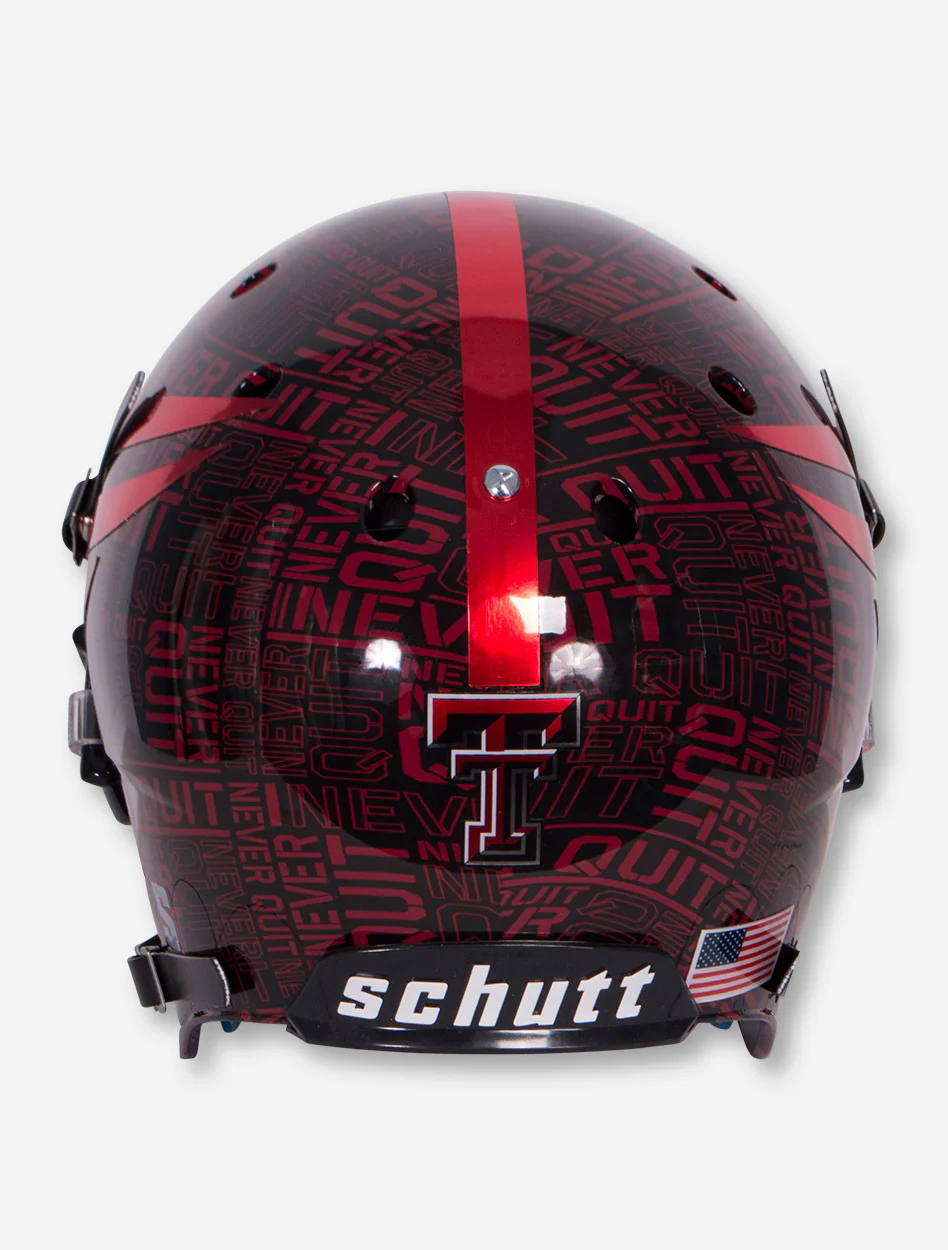 Schutt Texas Tech Lone Survivor/ Never Quit Red and Black Replica Helmet - Image 4
