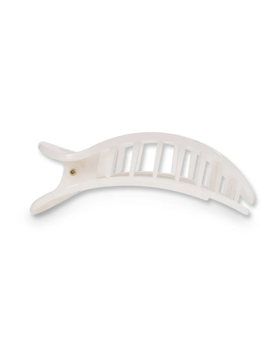 Teleties Large White Flat Round Clip - Image 2