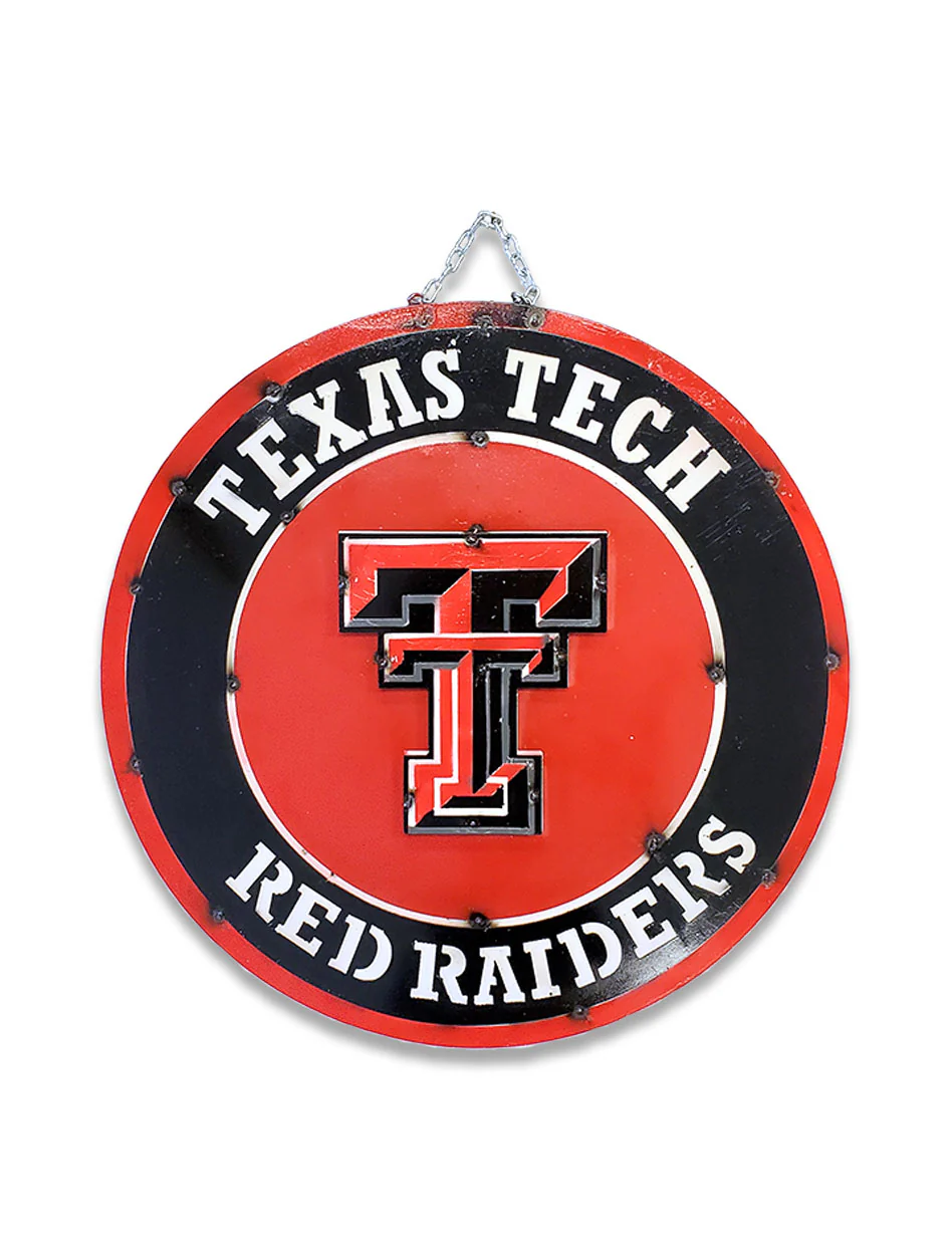 Texas Tech 24" Round Wrought Iron Metal Wall Sign