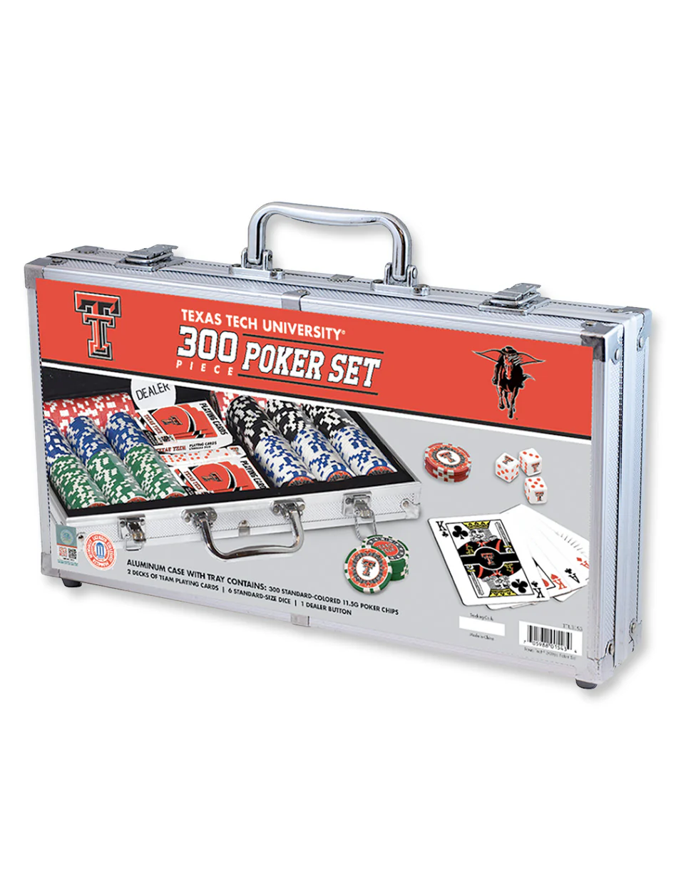 Texas Tech 300 Complete Piece Poker Set in Metal Case