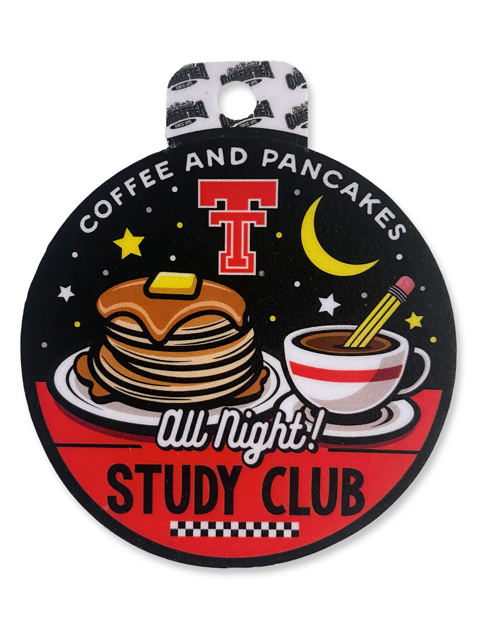 Texas Tech "All Night Study Club" Vinyl Decal