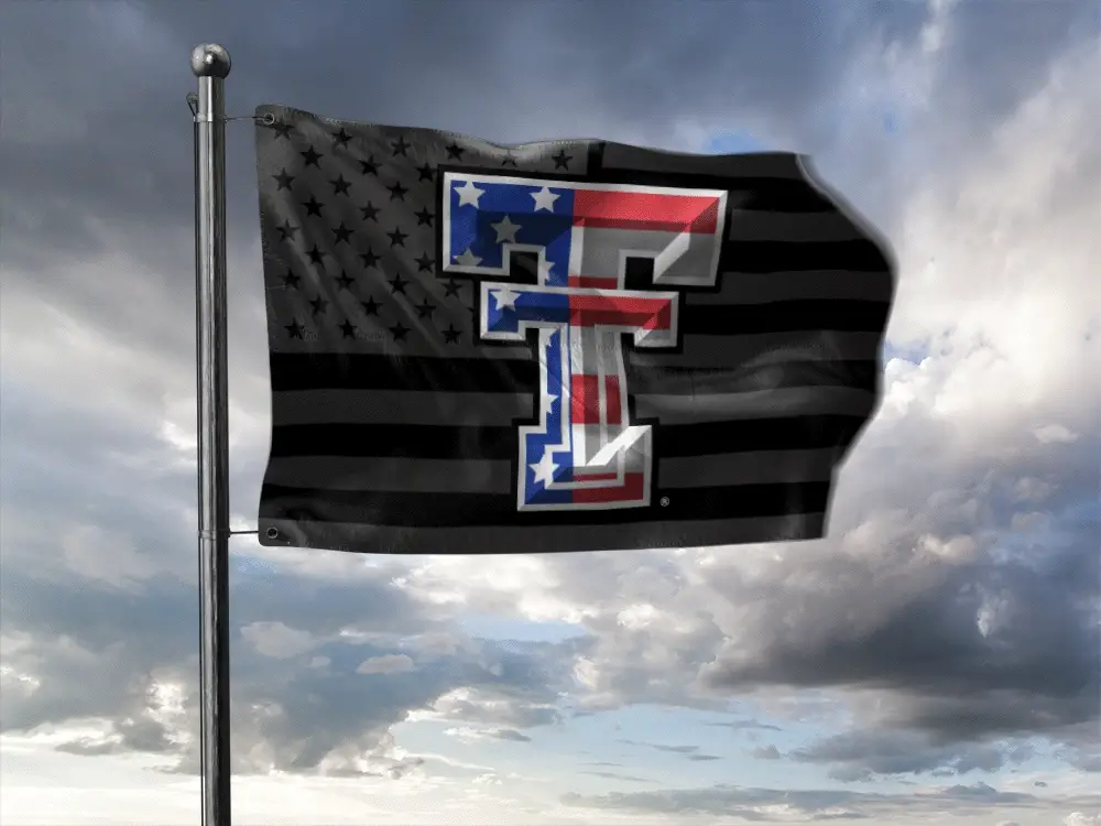 Texas Tech "American Flag Double T" 3'x5' Deluxe Flag - Image 2