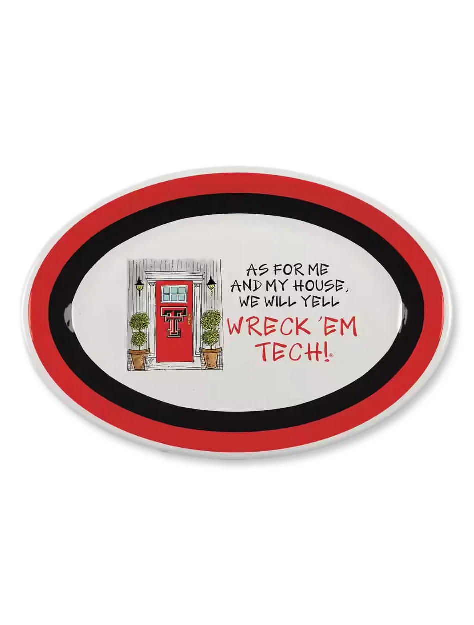 Texas Tech "As for Me" Large Oval Melamine Platter