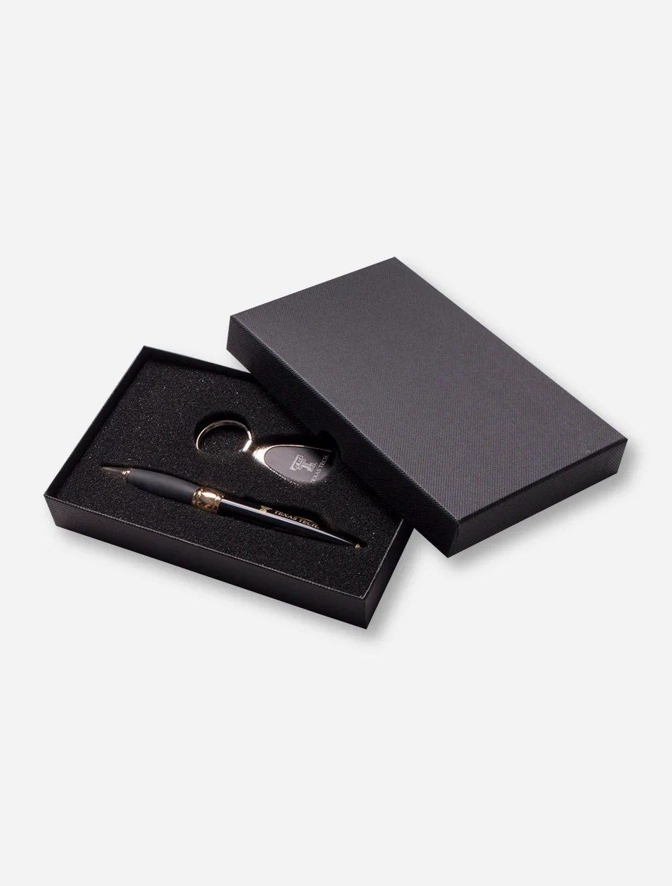 Texas Tech Ballpoint Pen and Teardrop Keychain Gift Set
