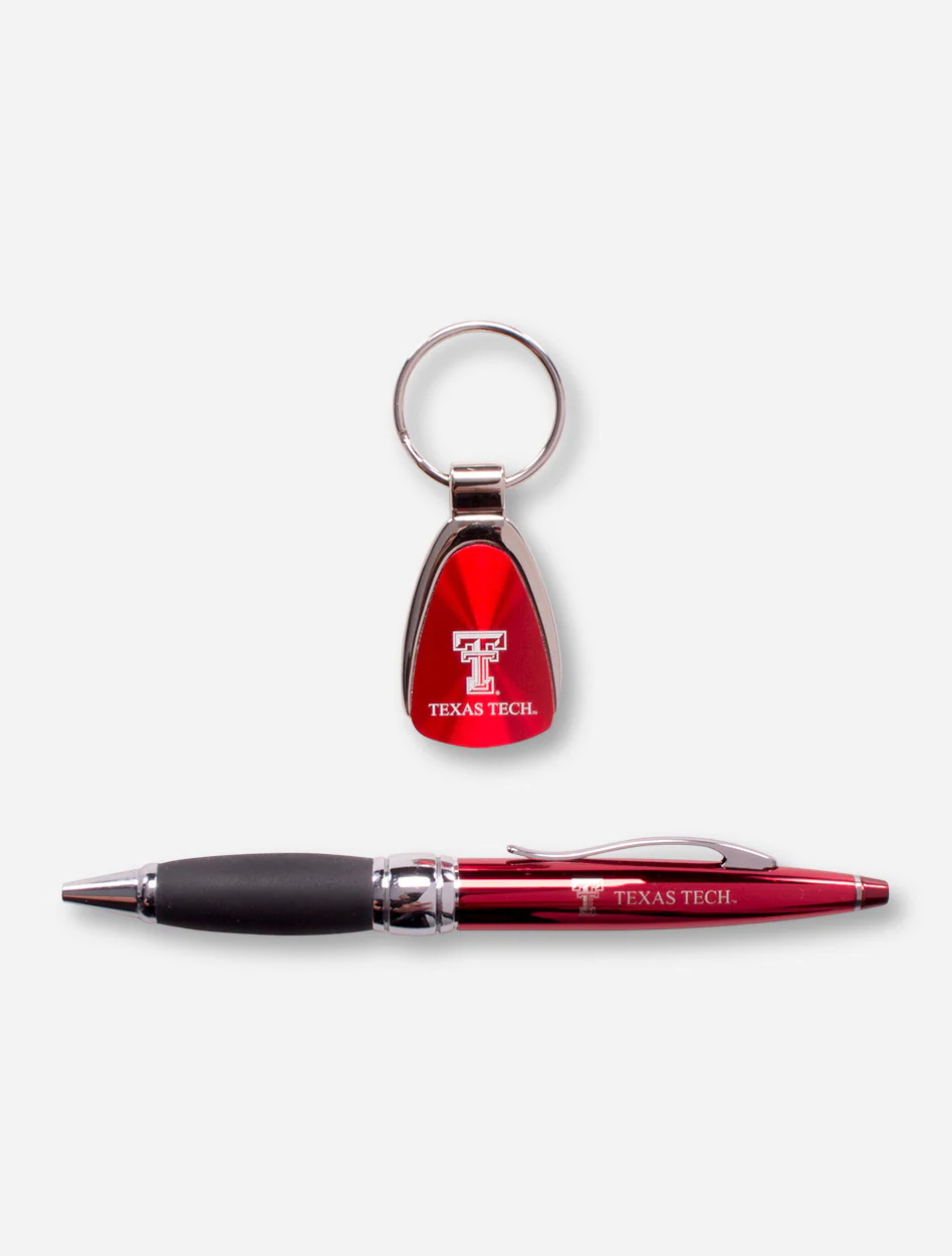 Texas Tech Ballpoint Pen and Teardrop Keychain Gift Set - Image 4