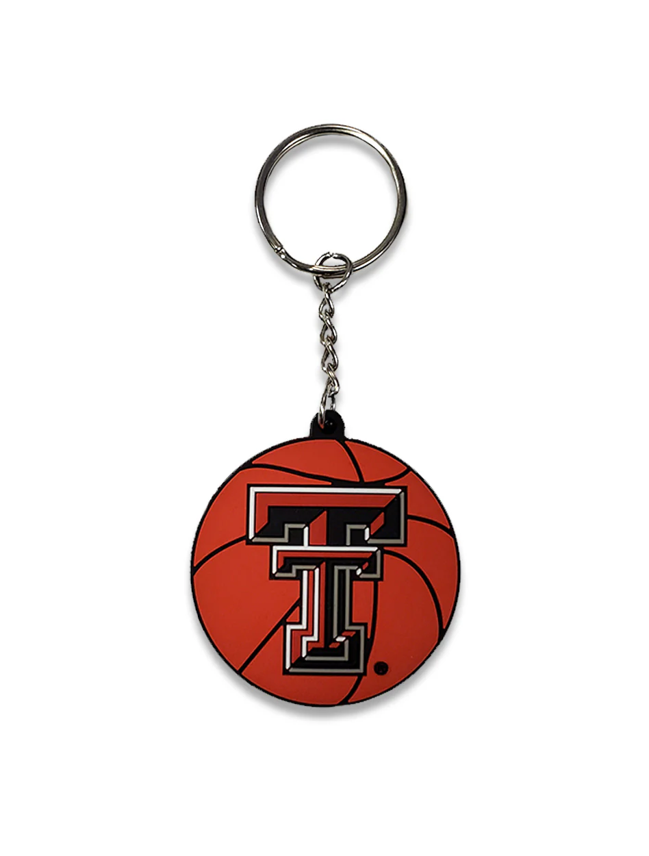 Texas Tech "Basketball" 3D Rubber Keychain