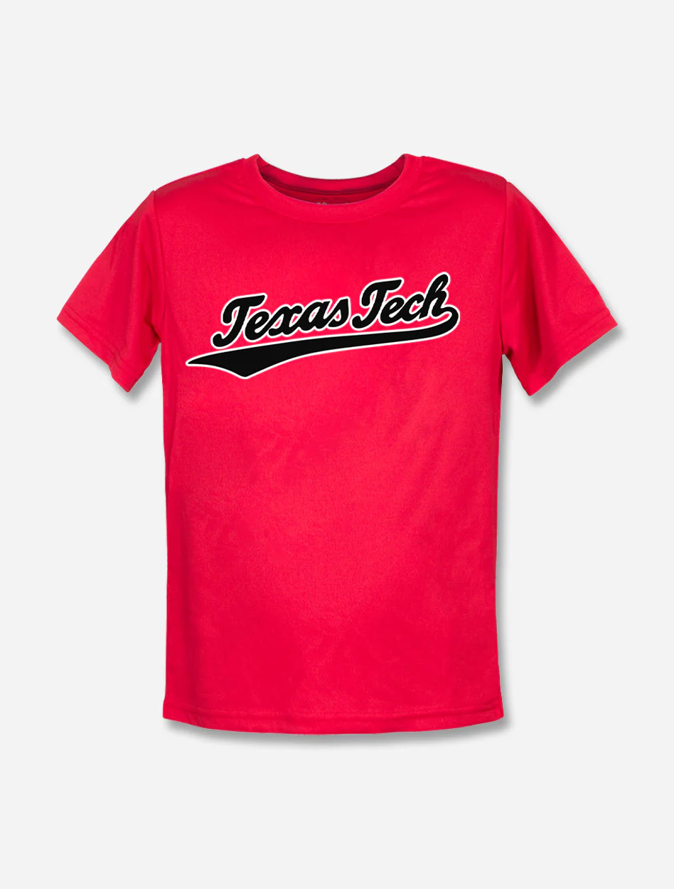 Texas Tech "Basketball Script" YOUTH Athletic Fabric Short Sleeve T-shirt - Image 2