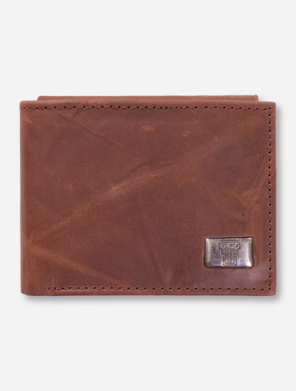 Texas Tech Bi-Fold Brown Leather Wallet