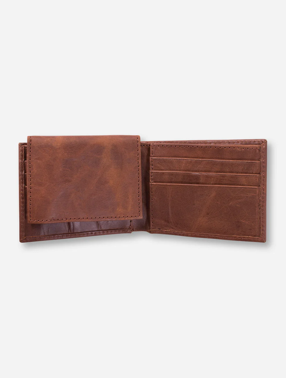 Texas Tech Bi-Fold Brown Leather Wallet - Image 3