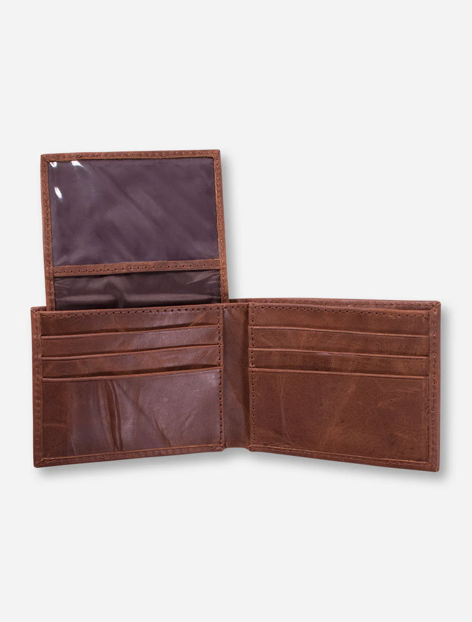 Texas Tech Bi-Fold Brown Leather Wallet - Image 4