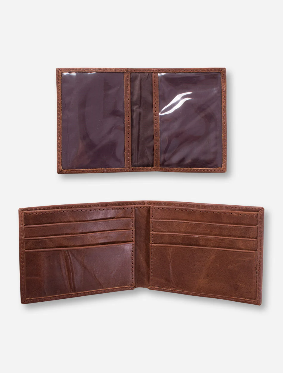Texas Tech Bi-Fold Brown Leather Wallet - Image 5