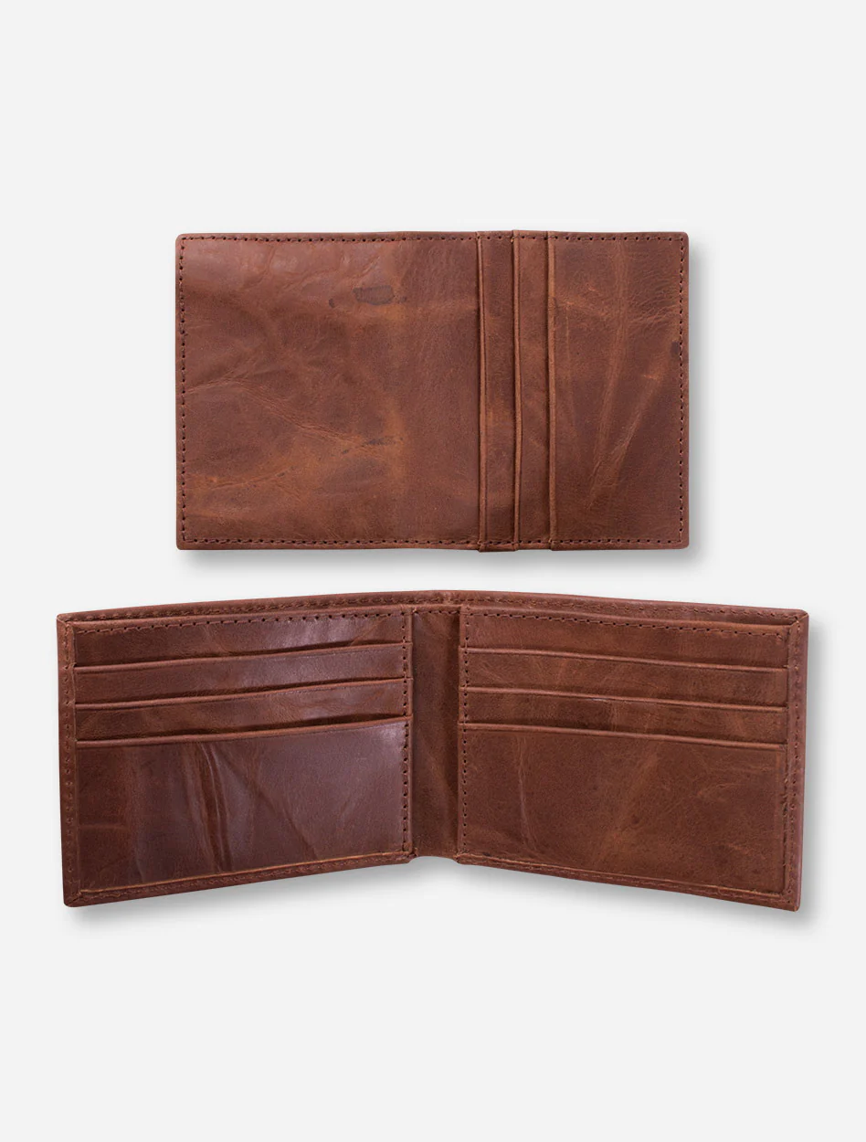 Texas Tech Bi-Fold Brown Leather Wallet - Image 6
