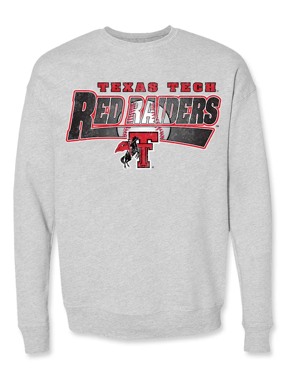Texas Tech "Burst" Baseball Crewneck Sweatshirt